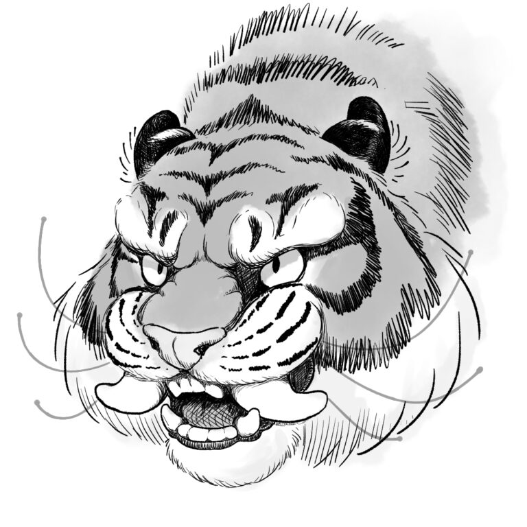 Digital illustration of a tiger